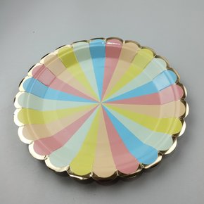 Prato de papel descartável – Metal Colorido Candy C/8 – 18cm – Make+