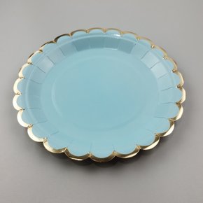 Prato de papel descartável – Metal Luxo Azul C/8 – 18cm – Make+