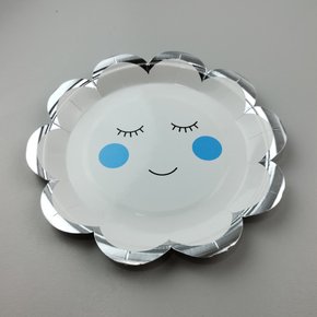 Prato de papel descartável – Metal Nuvem C/8 – 18cm – Make+