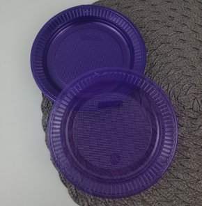 Prato Neon Roxo Com 10 Unidades – Bello Festas