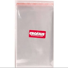 Saco Adesivado incolor com 100 Unidades 10x25 - Cromus