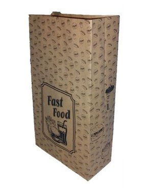 Saco Kraft Fast Food 17,5x8,5x33 com 10 unidades