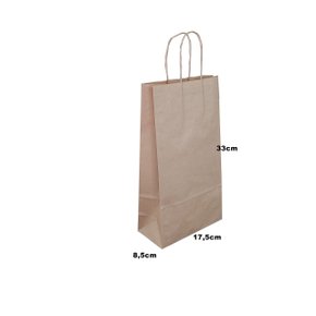 Sacola de Papel Kraft 17,5x8,5x33 – 10 unidades