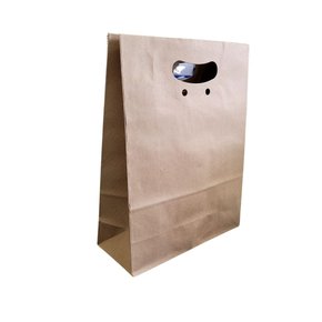 Sacola Papel Kraft alça Boca de Palhaço 23.5x10x31.5 – unidade