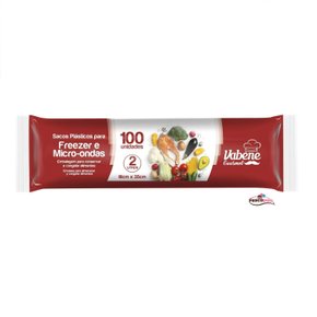 Sacos Plásticos Para Freezer e Micro-ondas 2 Litros 18 x 35cm com 100 un.– Vabene.