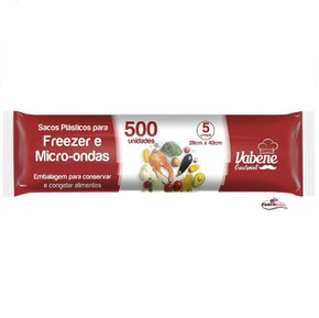 Sacos Plásticos Para Freezer e Micro-ondas 5 Litros 28 x 40cm com 500 un.– Vabene