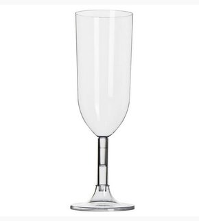 Taça Champanhe 220ml transparente (Cristal) com 4 un. – Strawplast 