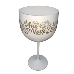 Taça de Gin Shelby Feliz Ano Novo Branca 500ml - Neoplas