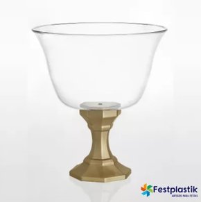 Taça Diamante Cristal com Base Ouro 1250ml – Festplastik 