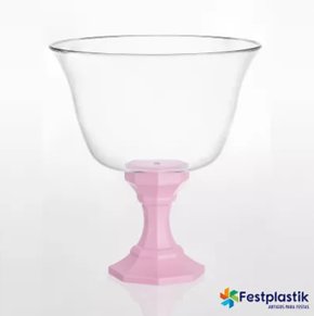 Taça Diamante Cristal com Base Rosa Candy 1250ml – Festplastik 