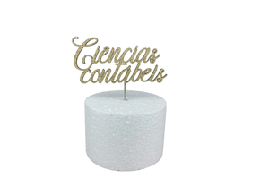 Topo de bolo Ciências Contábeis Glitter Dourado – Sonho fino