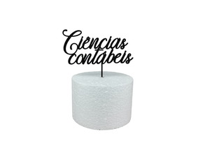 Topo de bolo Ciências Contábeis Glitter Preto – Sonho fino