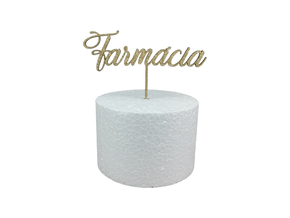 Topo de bolo Farmácia Glitter Dourado – Sonho fino