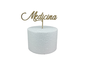 Topo de bolo Medicina Glitter Dourado – Sonho fino