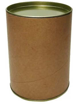 Tubo lata com tampa metal Dourada 10x12,5 cm