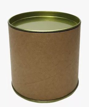 Tubo lata com tampa metal Dourada 8,5x7,5