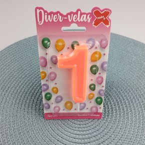 Vela Laranja Neon N°1 –– 7,5cm – Make+