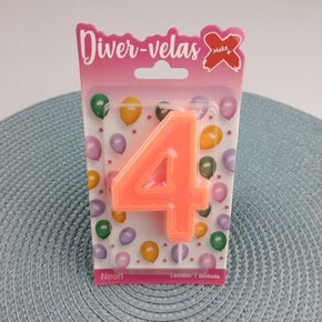Vela Laranja Neon N°4 –– 7,5cm – Make+