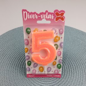 Vela Laranja Neon N°5 –– 7,5cm – Make+