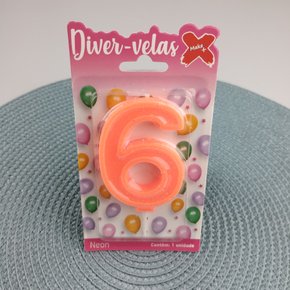 Vela Laranja Neon N°6 –– 7,5cm – Make+