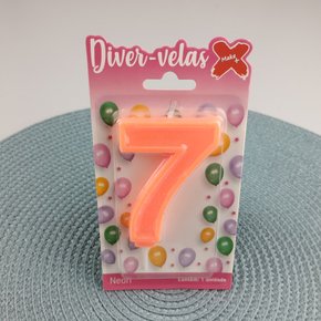 Vela Laranja Neon N°7 –– 7,5cm – Make+