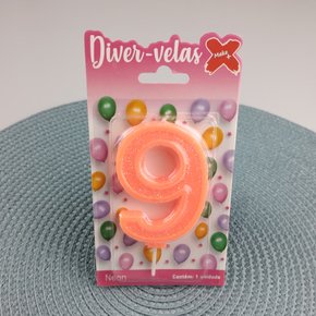 Vela Laranja Neon N°9 –– 7,5cm – Make+