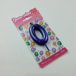 Vela Metalizada Azul - N°0 – 6cm – Make+