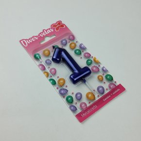 Vela Metalizada Azul - N°1 – 6cm – Make+