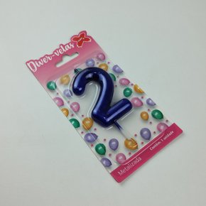 Vela Metalizada Azul - N°2 – 6cm – Make+