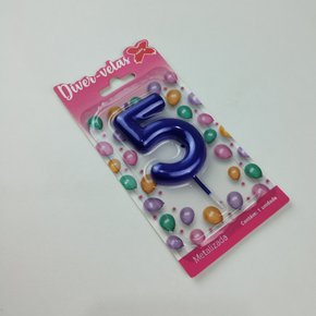 Vela Metalizada Azul - N°5 – 6cm – Make+