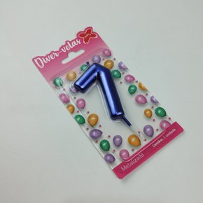 Vela Metalizada Azul - N°7 – 6cm – Make+