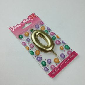 Vela Metalizada Ouro - N°0 – 6cm – Make+