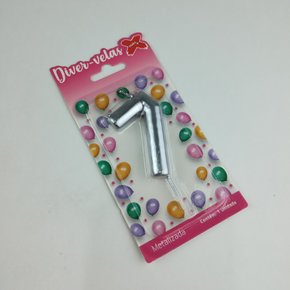 Vela Metalizada Prata - N°7 – 6cm – Make+
