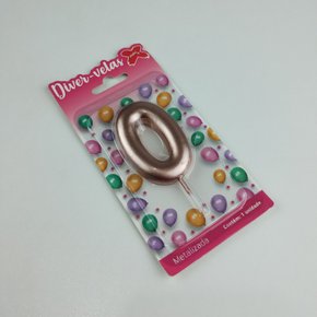 Vela Metalizada Rose Gold - N°0 – 6cm – Make+