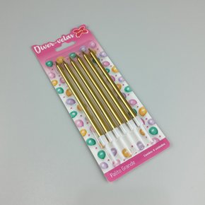 Vela Palito Dourado -13cm – 6un Make+