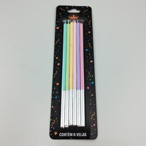 Vela Silver Palito Gigante 15cm – Arco-íris – Silver Festas