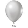 Balão de látex 9 pol. Cromado Metálico Prata - 25 unidades – Joy