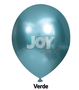 Balão de látex 9 pol. Cromado Metálico Verde - 25 unidades – Joy