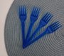 Garfo sobremesa com 50 unidades – Neon Azul – Bello Festas 