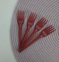 Garfo sobremesa com 50 unidades – Vermelho Perolado – Bello Festas 