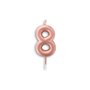 Vela Metalizada Rose Gold - N°8 – 6cm – Make+